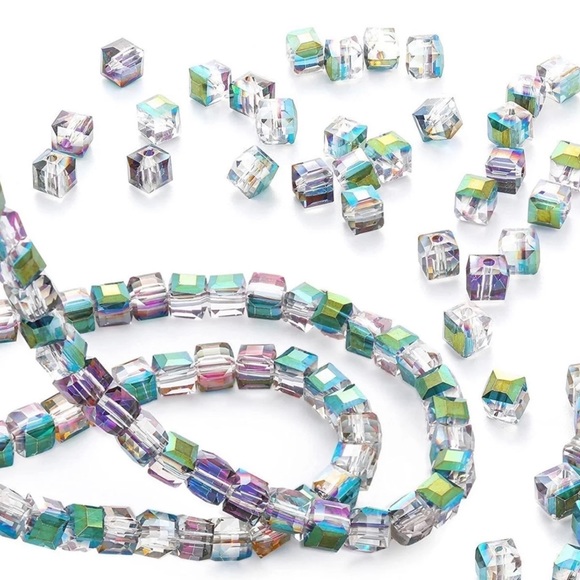 BULK 100 Austrian Crystal Cube Beads Lot Diy Jewelry Making Crafting Bundle - Picture 13 of 17